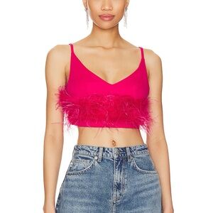 Maia Feather Crop Top Large
